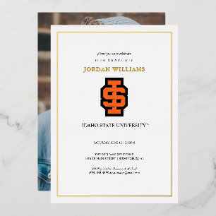 Officiële logo-ontwerp van Idaho State University Folie Uitnodiging