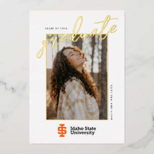 Officiële logo-ontwerp van Idaho State University Folie Uitnodiging