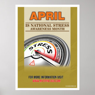 Officiële maand april Stress Awareness Poster