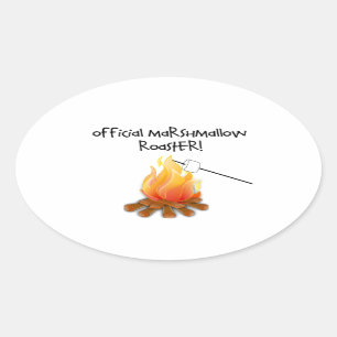 Officiële Marshmallow Roaster Ovale Sticker