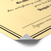 Officiële middelbare school diploma sjabloon poster (Hoek)