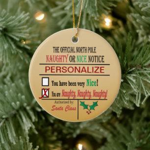 Officiële Noordpool Naughty of Nice - Humor Keramisch Ornament