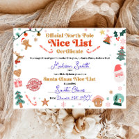 Officiële Noordpool Nice List Certificaat Sinterkl
