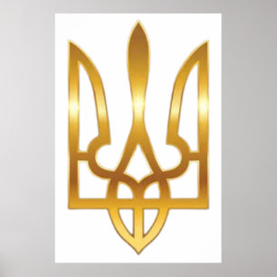 Officiële Oekraïense Militaire Trident Symbool Pos Poster