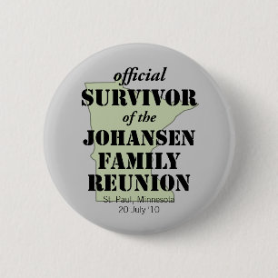 Officiële overlevende (groene) ronde button 5,7 cm