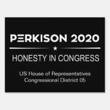 Officiële Perkison 2020 Campaign Yard Sign