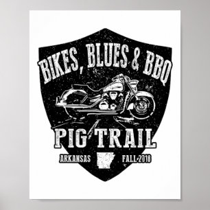 Officiële Pig Trail Bikes Blues BBQ Motorcycle Poster