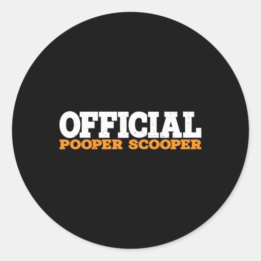 Officiële Pooper Scooper— Ronde Sticker (Voorkant)