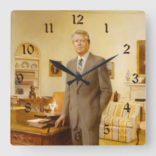 Officiële portret van James Carter in het Witte Hu Vierkante Klok