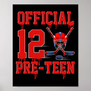 Officiële pre-pubers 12e verjaardag Hockey Ijs Cre Poster