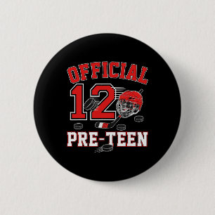 Officiële pre-puberteit 12e verjaardag 12 jaar oud ronde button 5,7 cm