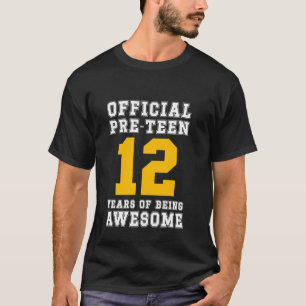 Officiële pre-tiener, 12 jaar Geweldige 12e T-shirt