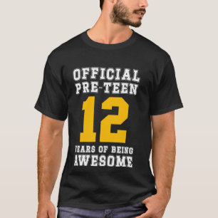 Officiële pre-tiener, 12 jaar Geweldige 12e T-shirt