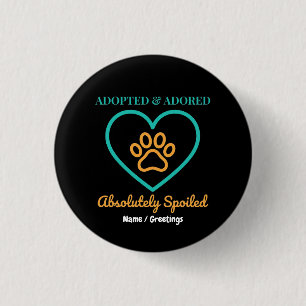 Officiële Reddingshuisdier Badge Geadopteerd Aange Ronde Button 3,2 Cm