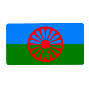 Officiële Romaanse zigeunervlag Etiket