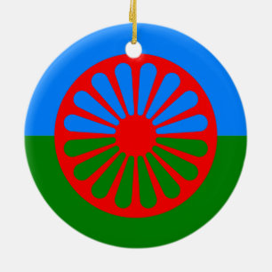 Officiële Romaanse zigeunervlag Keramisch Ornament