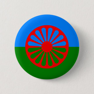 Officiële Romaanse zigeunervlag Ronde Button 5,7 Cm