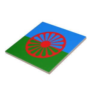 Officiële Romaanse zigeunervlag Tegeltje