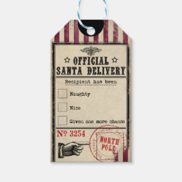 Officiële Santa Levering Ondeugend of Mooi Cadeau  Cadeaulabel