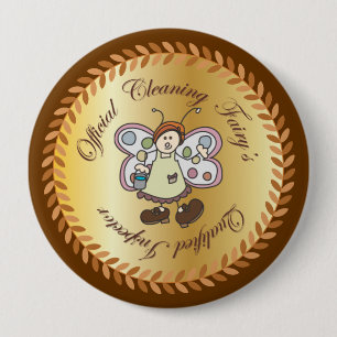 Officiële schoonmaakbeurten gekwalificeerde inspe ronde button 4,0 cm