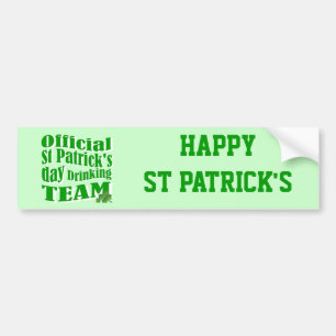 Officiële Sint Patrick's day drink team Bumpersticker