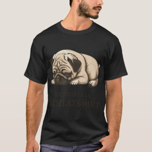 Officiële slaap pug hond pyjama t-shirt
