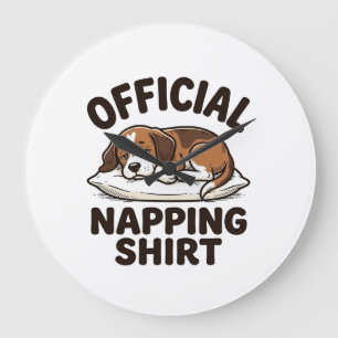 Officiële slaapshirt slaperige hond vintage ontwer grote klok