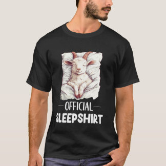 Officiële slaatshirt schattige slapende geit dier  t-shirt