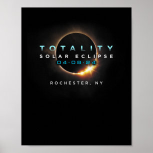 Officiële Solar Eclipse 2024 Rochester Poster