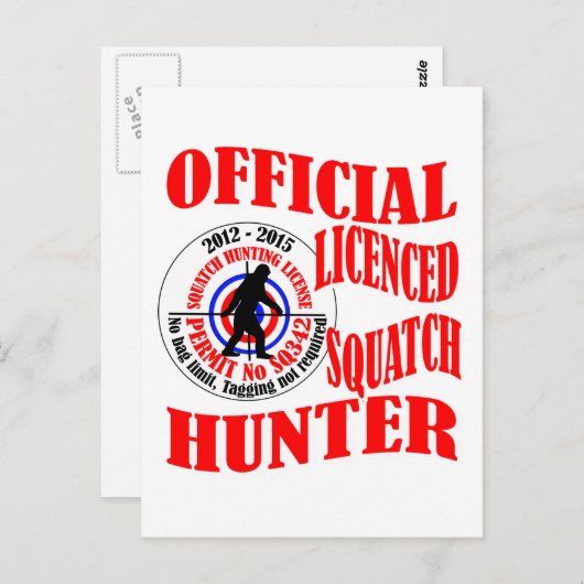 Officiële squatch hunter briefkaart (Voorkant / Achterkant)