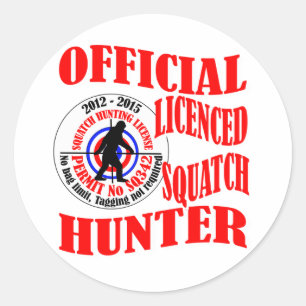 Officiële squatch hunter ronde sticker