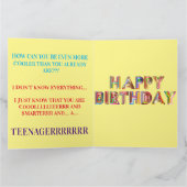 Officiële tiener 13e geboortedagkaart kaart (Binnen)