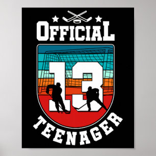 Officiële tiener 13e verjaardag 13 jaar jongen hoc poster
