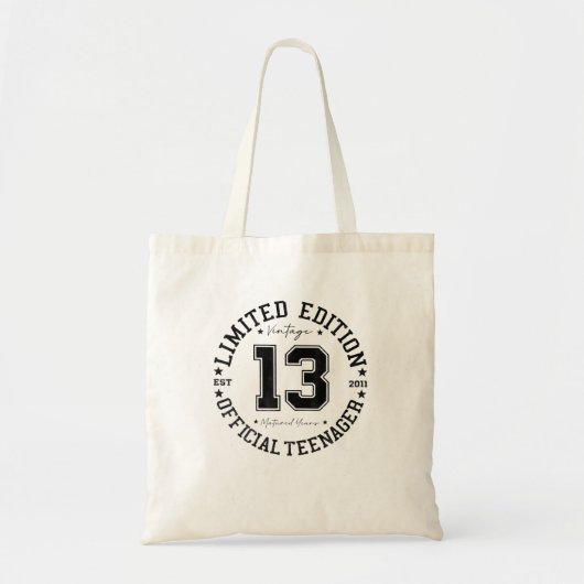 Officiële tiener 13e verjaardag 13 jaar oude gesch tote bag (Voorkant)