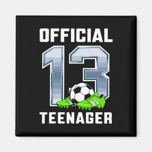 Officiële tiener 13e verjaardagsfeest voetbal them magneet