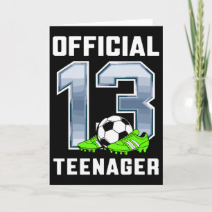 Officiële tiener 13e verjaardagsfeestje voetbal th kaart