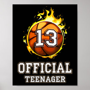 Officiële tiener Bysketbyll 13e verjaardag cadeau Poster