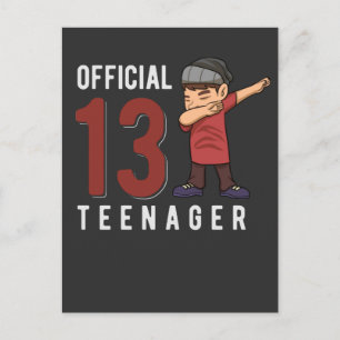 Officiële tiener dabbing kind 13e verjaardag zoon briefkaart