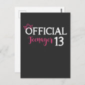Officiële tiener meisje prinses 13e verjaardag briefkaart (Voorkant / Achterkant)