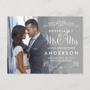 Officiële Titels Wedding Aankondigingen - Grijs Aankondigingskaart