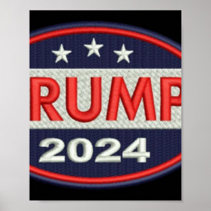 Officiële Trump 2024 borduurembleem Poster