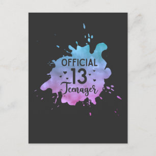 Officiële verjaardag tiener meisje 13 briefkaart
