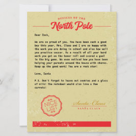 Officiële Vintage Santa Letter Feestdagenkaart