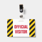 "OFFICIËLE VISITOR" + zwarte & gele Striptesleutel Badge (Voorzijde met clip)