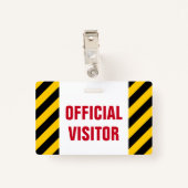 "OFFICIËLE VISITOR" + zwarte & gele Striptesleutel Badge (Achterkant met clip)