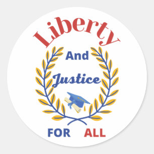 Officiële vrijheid en gerechtigheid voor alle Coll Ronde Sticker
