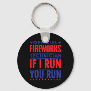 Officiële vuurwerktechnicus 4 juli sleutelhanger