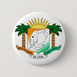 Officiële wapenmunt van Ivoorkust: Heraldry Symbo Ronde Button 5,7 Cm