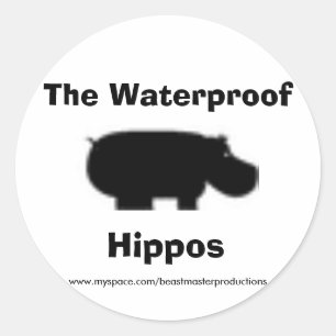 Officiële waterdichte hippos-stickers ronde sticker