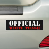 Officiële White Trash Bumpersticker (Op auto)